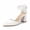 White Pu, variant on Women's Pointed Toe Pumps Block Heel Ankle Strap Adjustable Buckle Heels sandals Dress Shoes for Casual Party Daily Wear