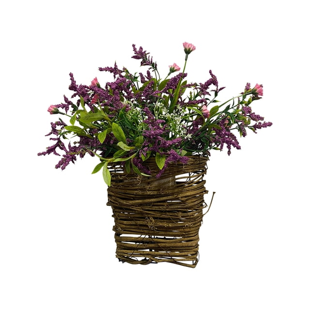 Spring Hydrangea Basket Garland Simulation Rattan Basket Door Basket Door Hanging Decorative Garland