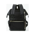 thumbnail image 2 of Mochila de piel sintética para pañales con compartimento para ordenador portátil, escuela de viaje para mujeres y hombres, negro suave, 2 of 5