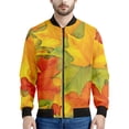 thumbnail image 5 of Chaqueta con estampado 3D de hoja de arce de Canadá para hombres y niños, chaqueta informal con cremallera para la calle, sudadera estilo aviador para primavera y otoño, 5 of 5