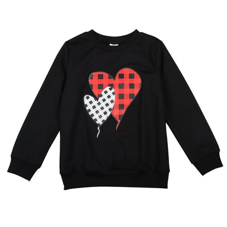 

ketyyh-chn99 Fair Isle Pajamas Family Women S Round Neck Loose Tie Dye Love Print Casual Sweatshirt