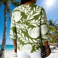 thumbnail image 7 of Womens 3/4 Length Sleeve Tops Fashion Floral Print Going Out Tops Casual V Neck Spring Tops for Women Comfy Linen Beach Vacation Summer Outfits, 7 of 7