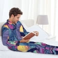 thumbnail image 5 of KLL Hip-Hop DJ Dolphin Sleepwear Mens Flannel Pajamas,Long Cotton Pj Set, 5 of 7