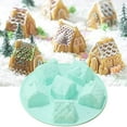 thumbnail image 4 of Cake Mold 6 Cavity Multi-purpose Non-stick Cold Heat Resistant Reusable Decorative Food Grade 3D Christmas House Silicone Bread Mold Kitchen Gadgets, 4 of 8