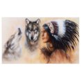 thumbnail image 4 of Colorful Ceramic Toothbrush Holder, Blur Mystic Painting of Young Native Man Feather Wolves, Decorative Versatile Countertop for Bathroom, 4.5" X 2.7", Multicolor, by Ambesonne, 4 of 4