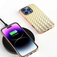 thumbnail image 5 of For iPhone 16 Pro Max Case Woven Texture Electroplating Edge Leather Coated PC+TPU Phone Cover - Gre, 5 of 5