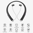 thumbnail image 3 of Wireless Neckband Sport Headphones, in-Ear Waterproof Noise Cancelling Headsets, Retractable Stereo Bluetooth Earbuds [Black], 3 of 9