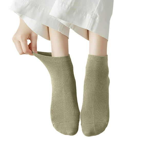 Dyfzdhu Solid Color Socks For Women Comfortable Breathable Cotton Socks Lightweight Thermal Low Cut Socks