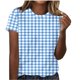 thumbnail image 1 of Camiseta de Cuello Redondo de Manga Corta con Suéter Impreso Casual para las Mujeres, Ligero Top Diario, 1 of 4