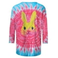 thumbnail image 5 of Cavosen Happy Easter Women's 3/4 Sleeve Tops Crew Neck Summer Plus Size Bunny Tie Dye Print Pullover Blouse Holiday Shirts Vacation Festival T Shirts Loose Dressy Tees 4XL, 5 of 5