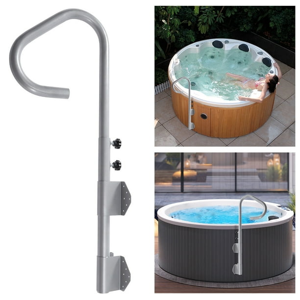 Hot Tub Handrail Spa Side Handrail 221 lbs Silver Rail for Hot Tub