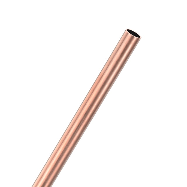 Uxcell 1-Pack Tubo Redondo de Cobre, 6mm OD 0.2mm Grosor 330mm Longitud Tubo Recto