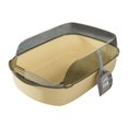 thumbnail image 1 of Caja de arena para gatos semicerrada, desmontable y antisalpicaduras, con protector contra salpicaduras Amarillo, 1 of 9