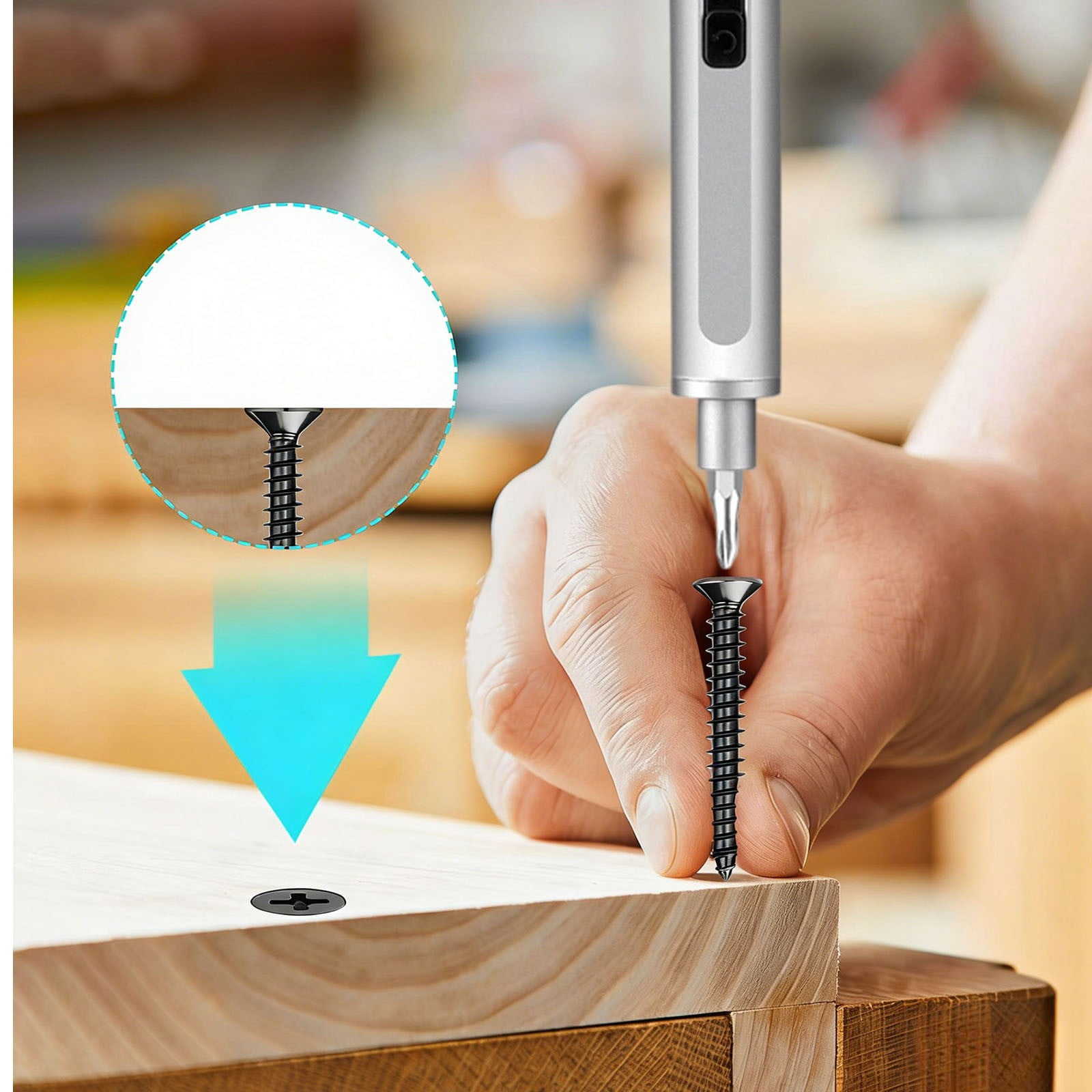 COM1950s Precision Screwdriver Set, Cordless Electric Screwdriver with Magnetic Bits, 44-Piece Tool Kit for Electronics Repair, Phone Laptop Watch and DIY Projects