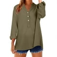 thumbnail image 3 of BILIKEYU Women's Loose Stand Solid Color Casual Shirt, Womens Tops, Fall Clothes, Long Sleeve Shirts for Women, 3 of 5