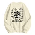thumbnail image 4 of Arlun Christian Sweatshirts for Women Jesus God Faith Letter Printed Thin Sweatshirts Inspirational Religious Graphic Hoodless Loose Comfy Long Sleeve Crewneck Pullover Tops Beige L, 4 of 5