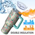 thumbnail image 5 of OBREWU Golden Retriever Dog and Flowers Tumbler with Handle and Lid,Golden Retriever Dog and Flowers 40oz Double Wall Vacuum Insulated Tumbler,Cups Gift for Women and Men, 5 of 7