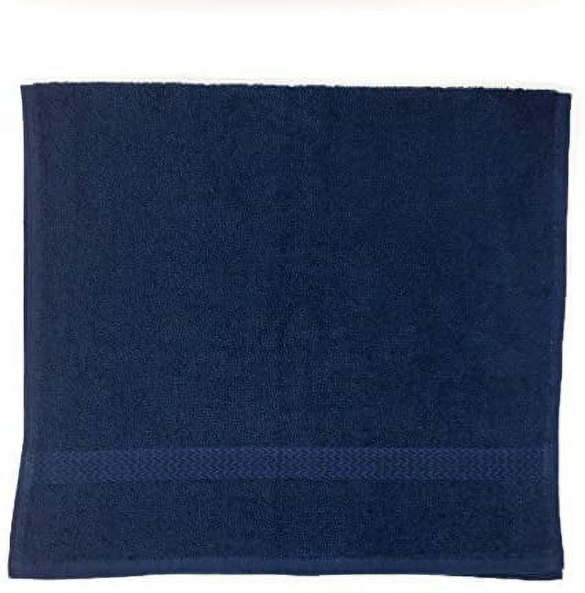 EOM Towels Bleach Safe 100% Cotton Ringspun Vat Dyed Hand Towels Size 16" X 28" 12 Pack Great for Salon, Gym and Home use. (Dark Blue)