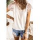 thumbnail image 2 of ABPHQTO Camiseta de cuello alto con nudo de empalme de encaje blanco para mujer, 2 of 5