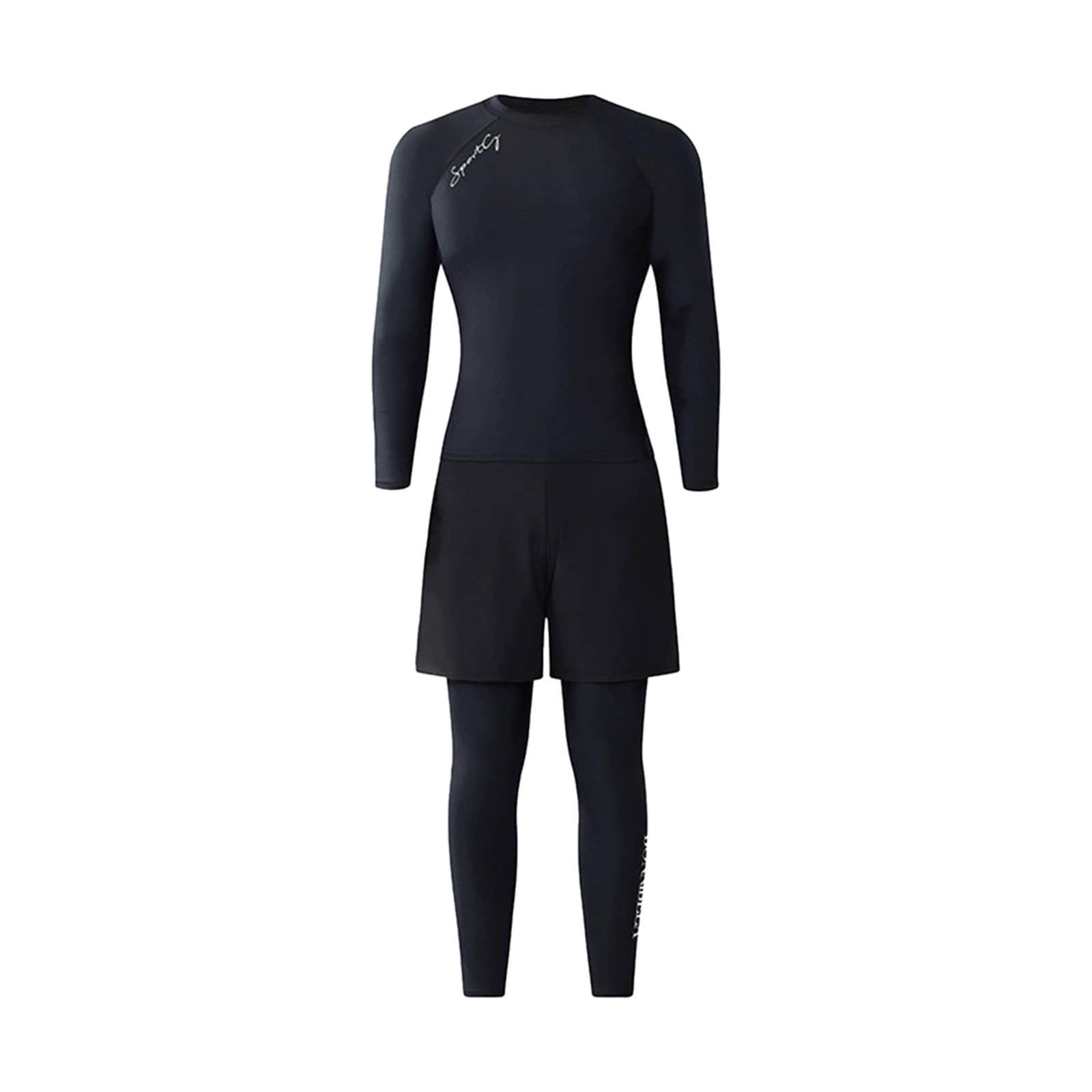 Men's Plus Size Split Diving Swimming , Full Body Sunscreen, Three Piece Suit, Nylon/Spandex, Elastic Waist, Quick Drying, for Surfing & Swimming, Sizes L XXXXXXXL