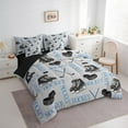 thumbnail image 3 of Erosebridal Ice Hockey Bedding Twin Size,Sport Game Bed Set,Black Gray Blue Bedding Sets Twin Size For Teens,Super Cozy Princess Room Decorative Reversible,7pcs, 3 of 6