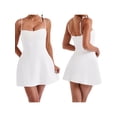 thumbnail image 2 of Raccmtaty Women Summer Mini Cami Dress Sleeveless Open Back Solid Color Spaghetti Strap Cocktail Dress, 2 of 9