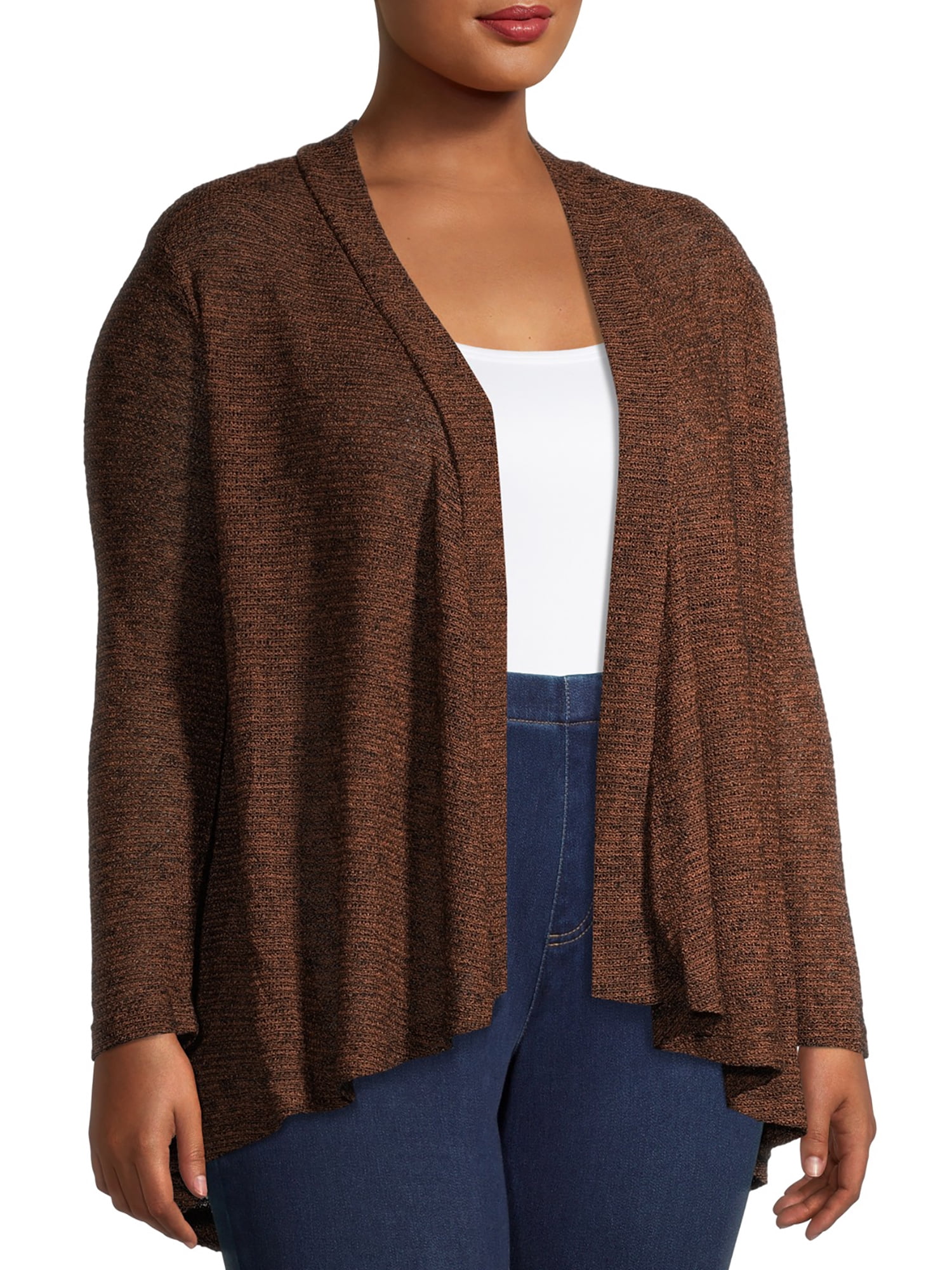 Ella Samani Women's Plus Size Textured Open-Front Cardigan