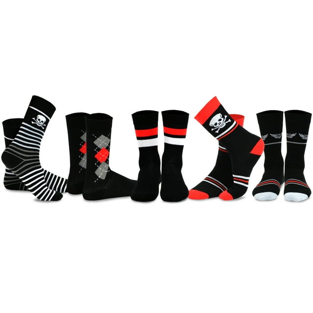 Teehee Novelty Crazy Fun Crew Socks 5 Pack For Men