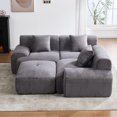 thumbnail image 4 of 120"Modern L Shaped Modular Sectional Sofa, Boneless Cloud Couch with Ottoman, Oversized Corduroy Couch Deep Seat, 30D Sponge for Indoor Living Room, No Assembly Required(Dark Grey), 4 of 7