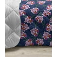 thumbnail image 3 of Floral Down Alternative Comforter, Pastel Dahlia Flower Bouquets Petals Flourishing Blossoms Spring Meadow Motif, Microfiber Quilt for All Season, 5 Sizes, Pink and Coral, by Ambesonne, 3 of 3