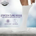 thumbnail image 3 of Diamond Star Men’s Tube Socks – Premium Cushioned Cotton Over the Calf Athletic Knee High Socks (White - 6 Pairs 31 inches Big & Tall Over The Calf Socks fit size 13-16), 3 of 8