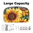 thumbnail image 3 of Sunflower Oxford Fabric Waterproof Portable Hard Drive Bag and Case with Cord Storage and Travel Charger Organizer for Electronic Devices - 5.9x9.44x3.14 in, 3 of 6
