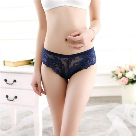 

UoCefik Womens Sexy Lace Underwear Brief for Women See Through Solid Panties