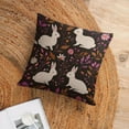 thumbnail image 6 of Cushion Pillow Cover Pink And Purple Flowers Easter Bunny Farmhouse Pillow Cover Cute Rabbit with Flowers Decorative Pillowcases 18"x18" Decoration for Sofa Couch, 6 of 7