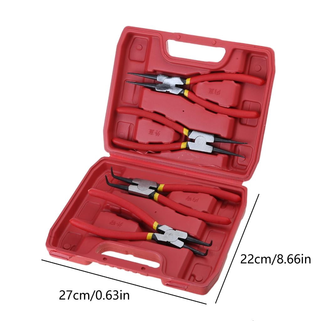 CEORPER 4Pcs Snap Rings Pliers Set Circlip Plier Internal/External Heavy Duty for Rings Remover Retaining Straight Bent Lock Plier