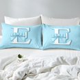 thumbnail image 4 of Erosebridal Blue Bowknot Bed Sheets Set Queen Size, Initial Letter E Bed Sheets Queen, Cartoon Monogrammed Reversible Sheet Set Queen, Breathable Bedroom Decorative, 4pcs, 4 of 7