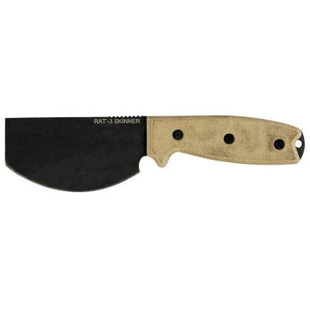 Ontario Knives Rat-3 Skinner Fixed Blade 8661 White Micarta & Carbon Steel Knife RAT-3 8661