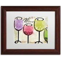 Trademark Fine Art "Wine Tasting III" Canvas Art by Color Bakery White Matte, Wood Frame