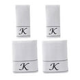 thumbnail image 5 of SKL Home Ensemble de Serviettes de Bain et à Main Monogram K, Blanc, Lot de 4, 5 of 5