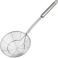 thumbnail image 1 of Colador de espumadera de acero inoxidable, espumadera de alambre con malla en espiral, cucharón de cuchara de espumadera con mango de grado profesional para chips de Pasta, 1 of 5