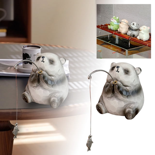 Zen Fishing Animal Resin Desktop Ornament Cute Decorative Desk Accessory For Relaxation And Home