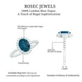 thumbnail image 6 of Rosec Jewels London Blue Topaz Oval Engagement Ring - Blue Topaz Diamond Ring - AAA Quality Certified - With Jewelry Box, 10K White Gold, US 7.50, 6 of 9