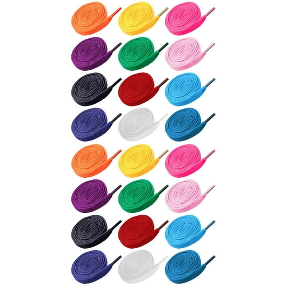 40 PC Flat Shoe Laces for Sneakers, Colored , Athletic Shoestrings, Ideal for Running, Casual, and Sports Shoes