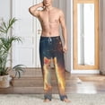 thumbnail image 4 of Salouo Starry Sky Constellation Cat Print Pajama Pants for Men, Lounge Pants Elastic Waistband Casual Men's sleepwear Loungewear Sleep Pajama Pant -XX-Large, 4 of 7