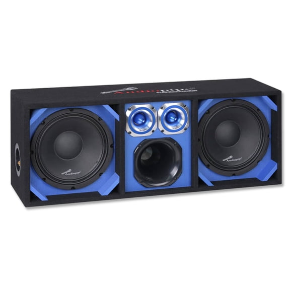 Audiopipe AP-CHU-1028BLU 1000W Max Blue Face 10 Churro Style Enclosure System