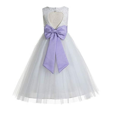 

Ekidsbridal White Floral Lace Heart Cutout Formal Flower Girl Dress Special Occasion Dresses Girl Lace Dresses Toddler Girl Dresses Pageant Gown Holiday Dress Graduation Dress Birthday Girl Dress 172T