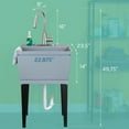 thumbnail image 2 of Tehila Grey 19 Gallon Utility Sink with High-Arc Stainless Steel Pull Down Faucet, 2 of 9