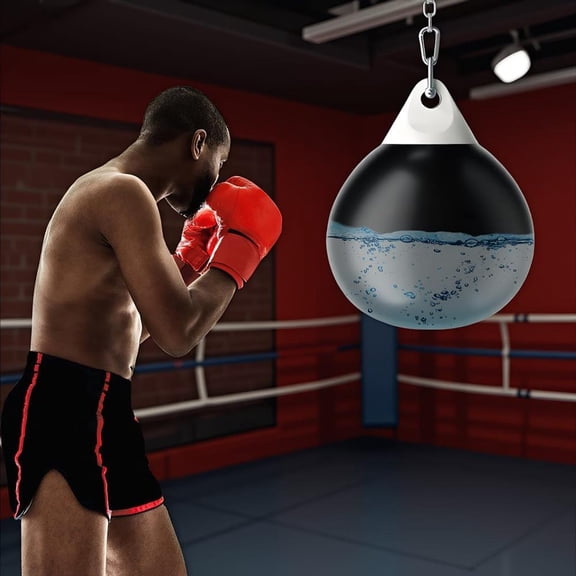 Topcobe 21 Inch Water Punching Bag with Adjustable Metal Chain, Boxing Equipment, Aqua Training Bag, Stress Relief & Fitness, Black