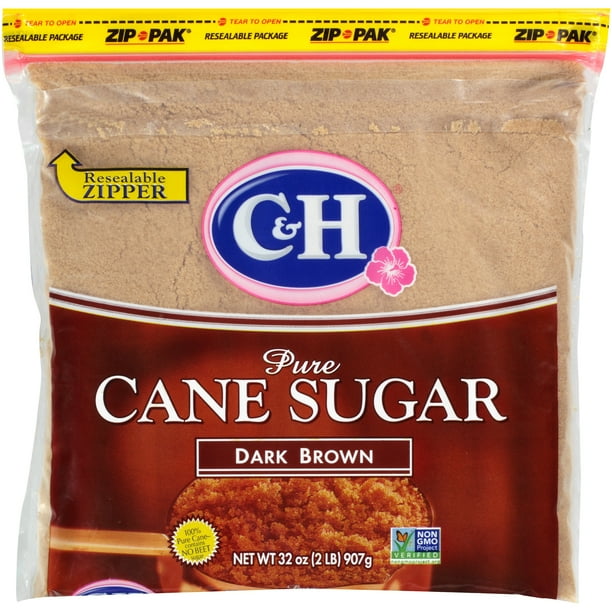 C&H Premium Pure Cane Dark Brown Sugar, 2 lb