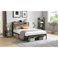 thumbnail image 4 of Miekor Furniture King Size Metal Platform Bed Frame with Wooden Headboard and Footboard with USB LINER, No Box Spring Needed, Large Under Bed Storage, Easy Assemble 119789, 4 of 9